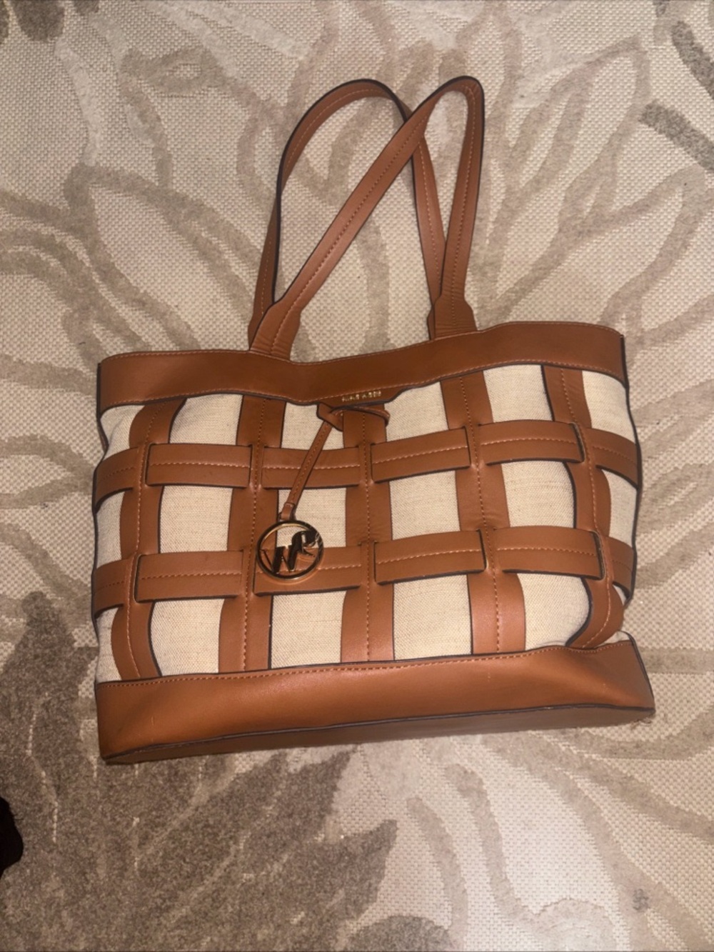 NWOT Nine West
Brown Woven Faux Leather Tote